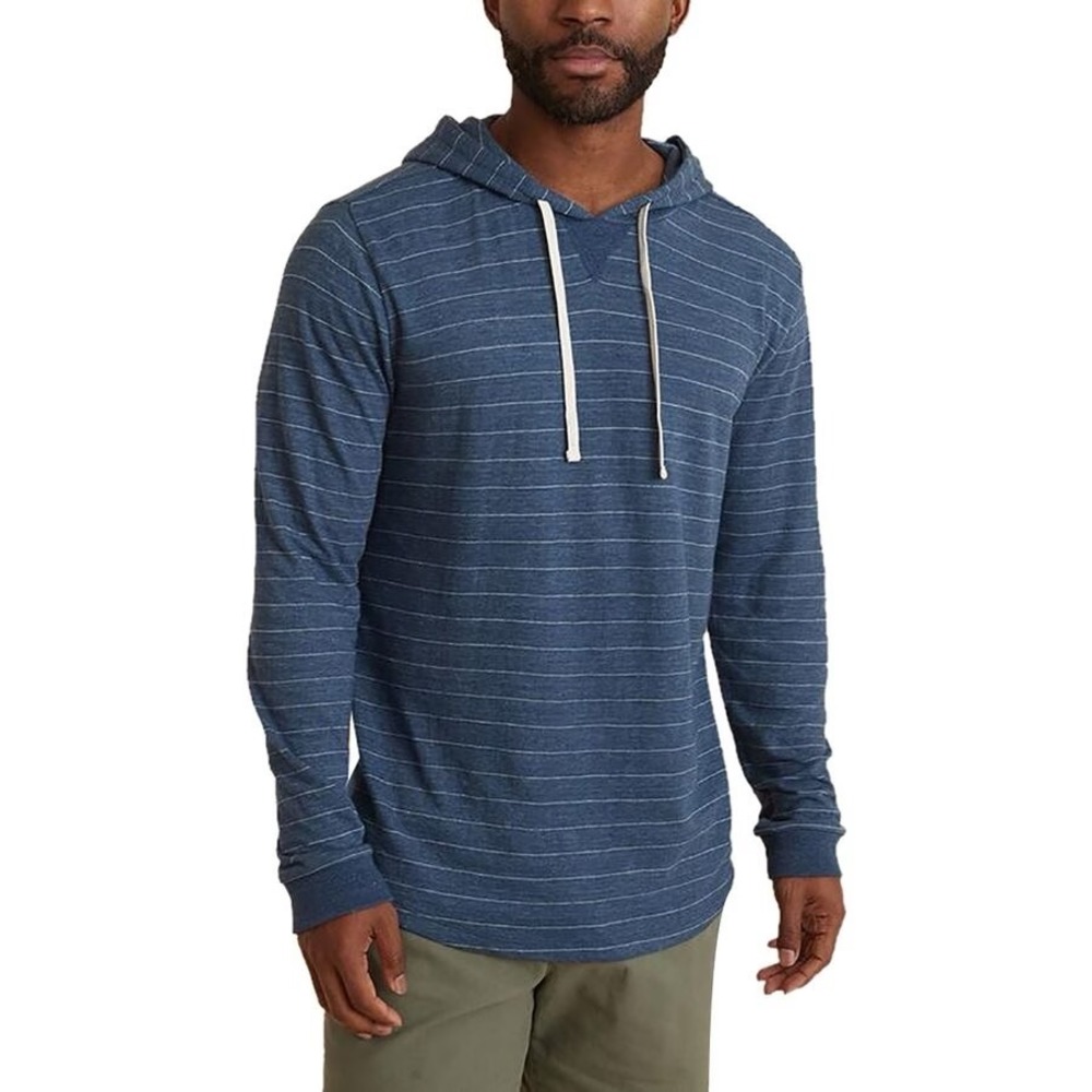 Marine Layer DK Stripe Hoodie Navy Blue Cotton Modal Nautical Casual Mens Small